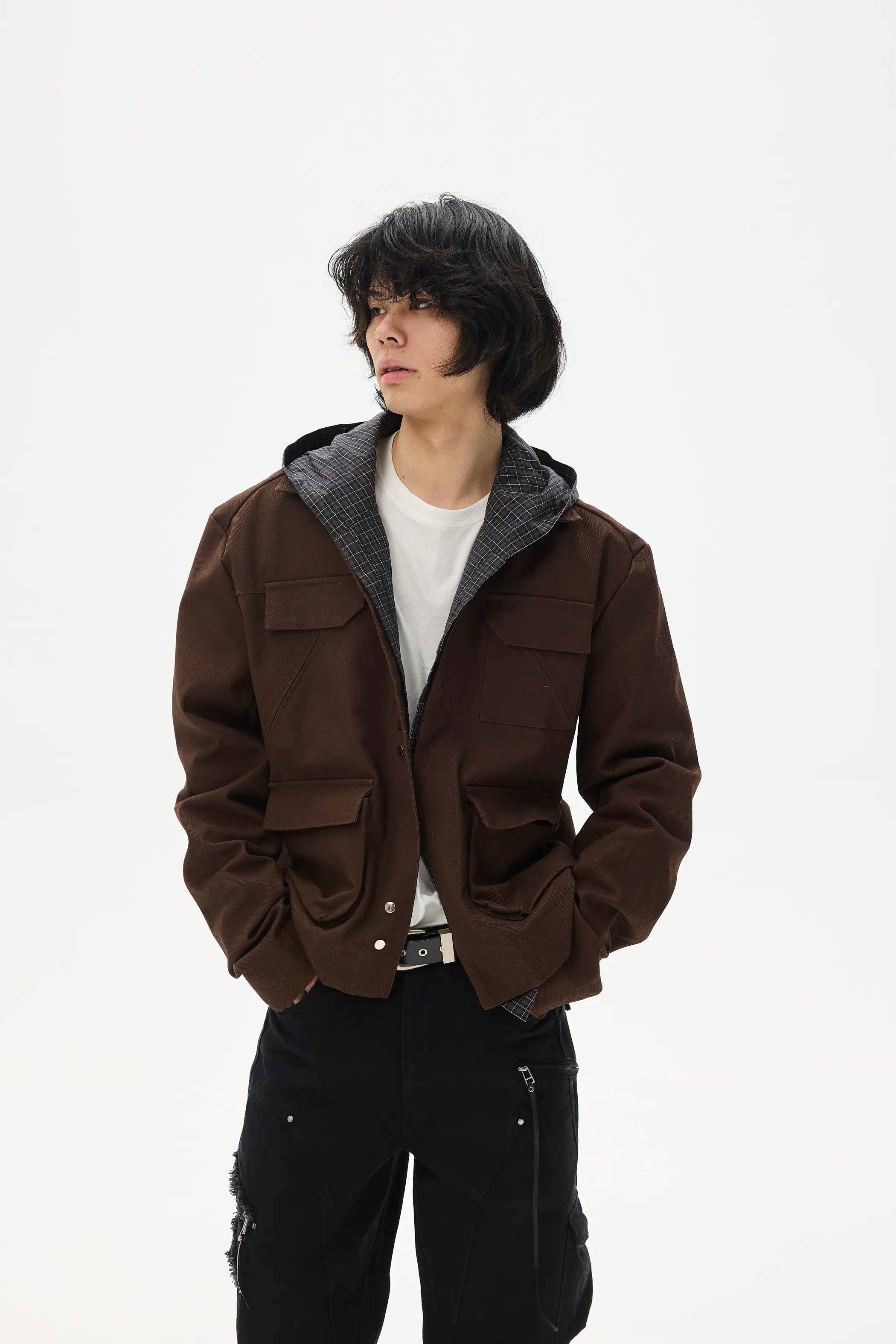 Main shot of Lace-Label Multi-Pocket Magnetic Closure Jacket