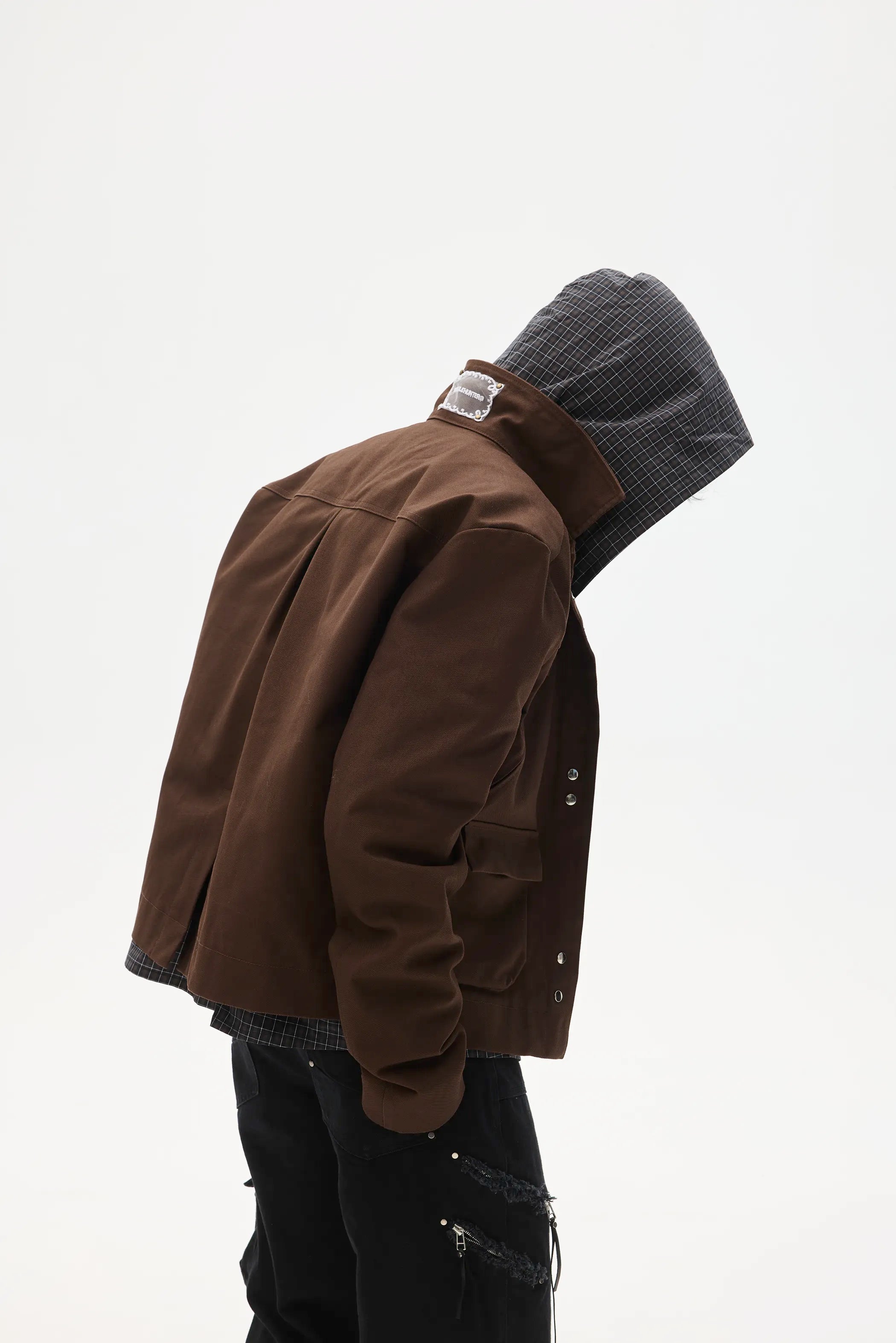 Model shot of Lace-Label Multi-Pocket Magnetic Closure Jacket 5