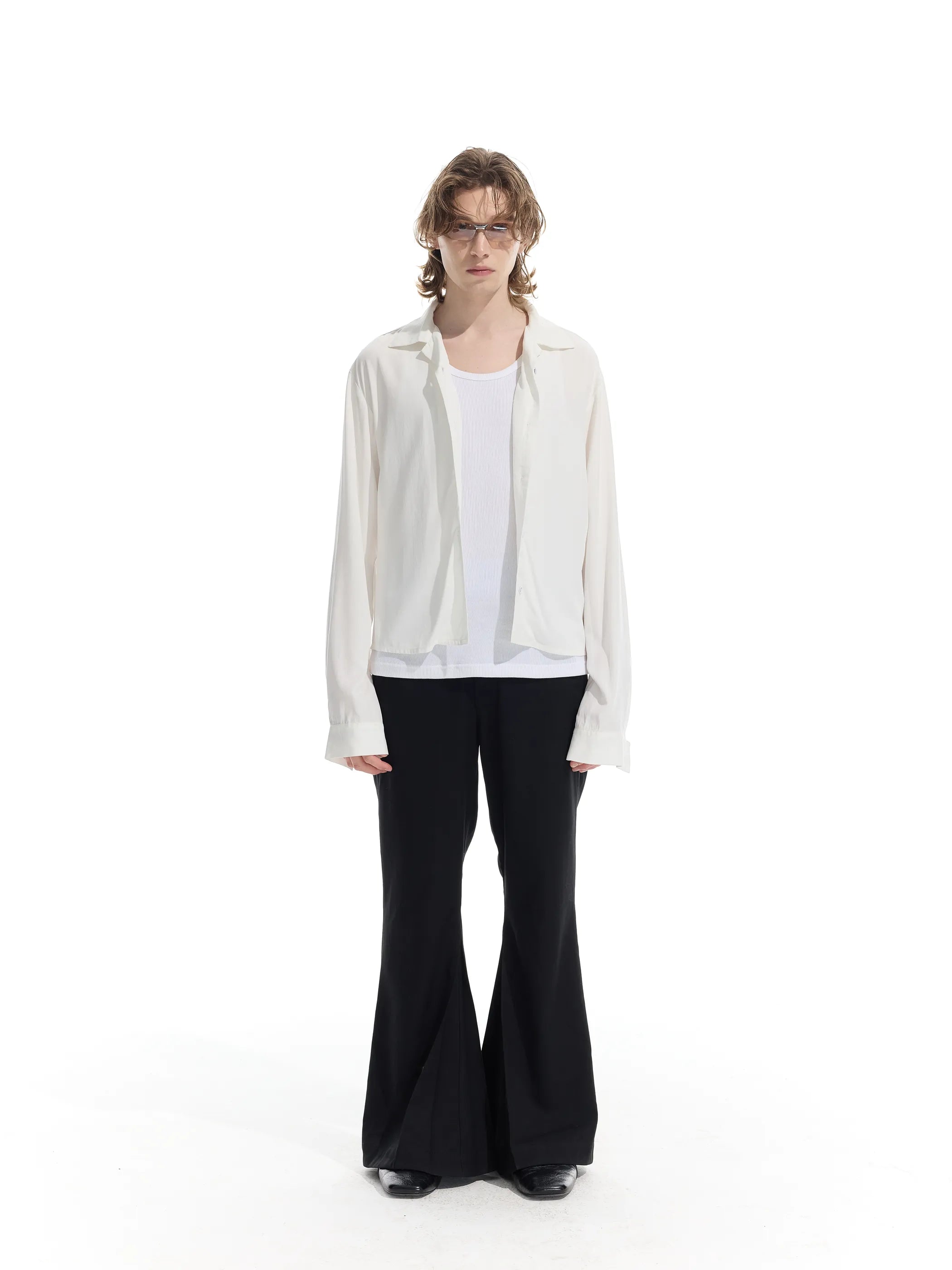 Model shot of Rose Fabric Long Shirt 2