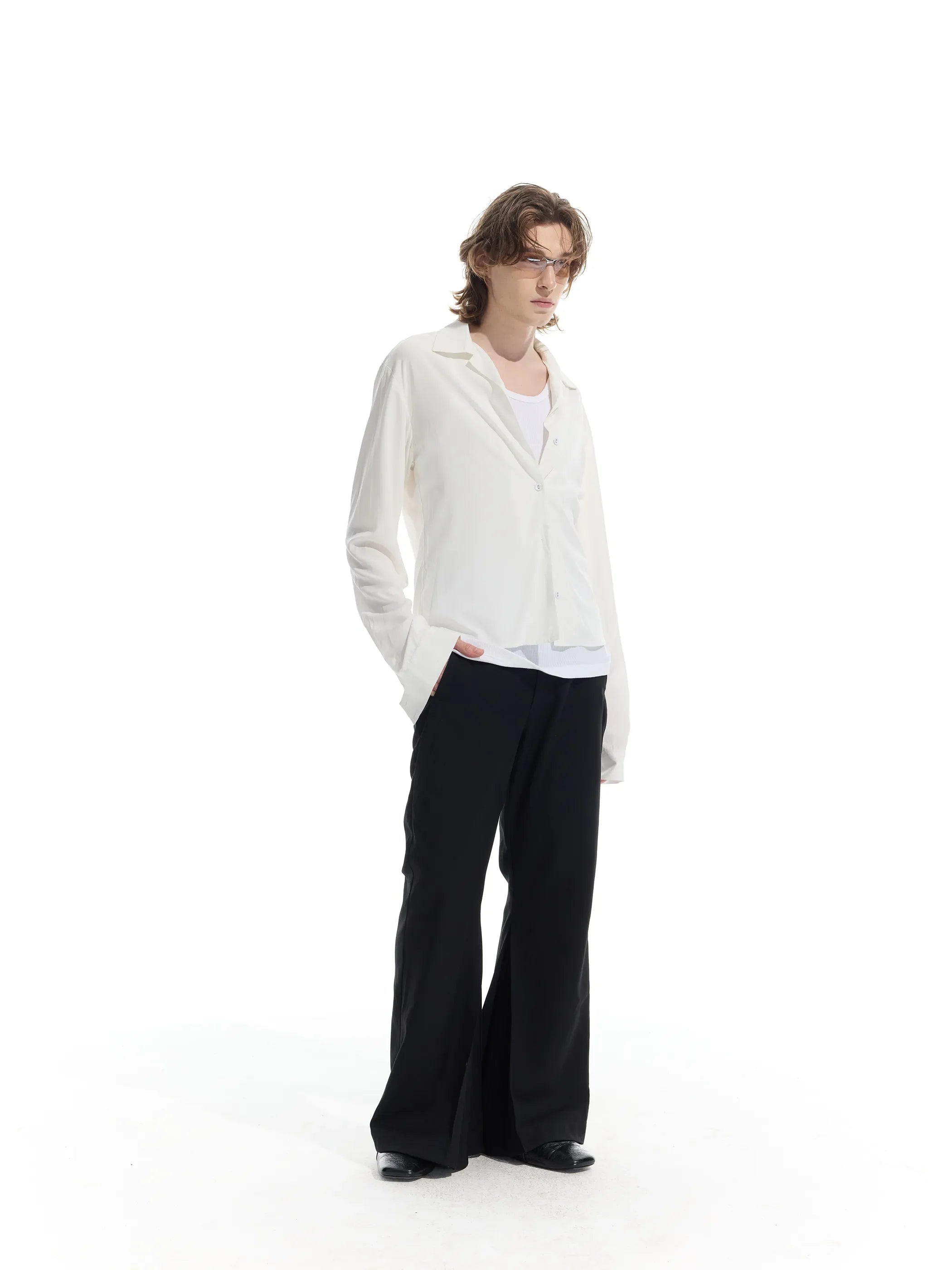 Model shot of Rose Fabric Long Shirt 6
