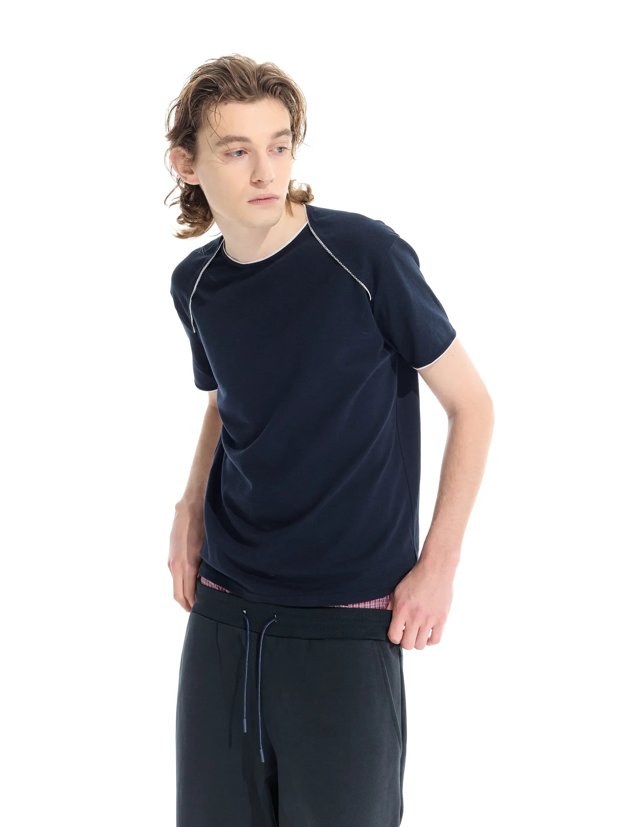 Model shot of Sorona Lace Trim T-Shirt 3