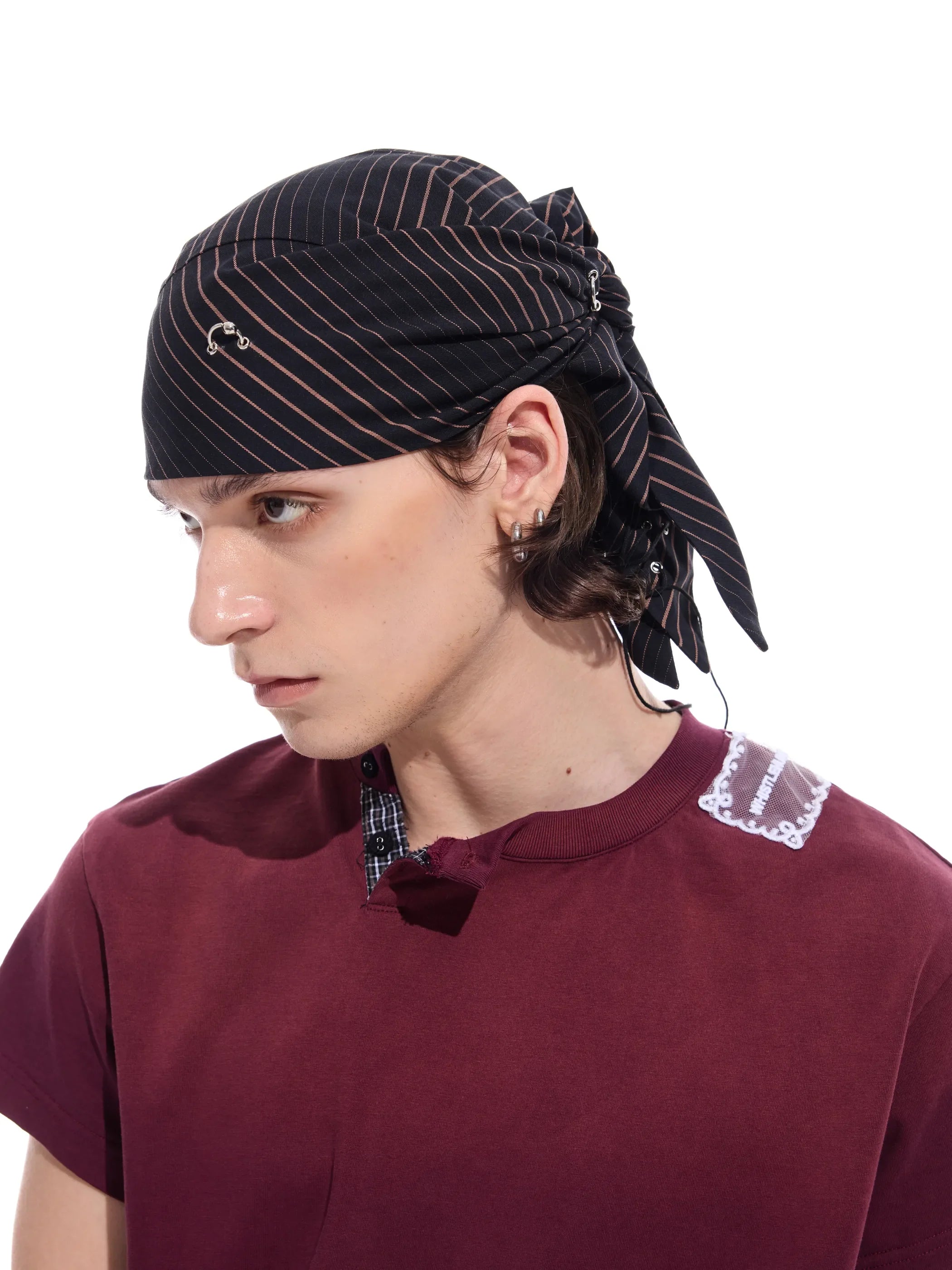Striped detachable-chain bandana