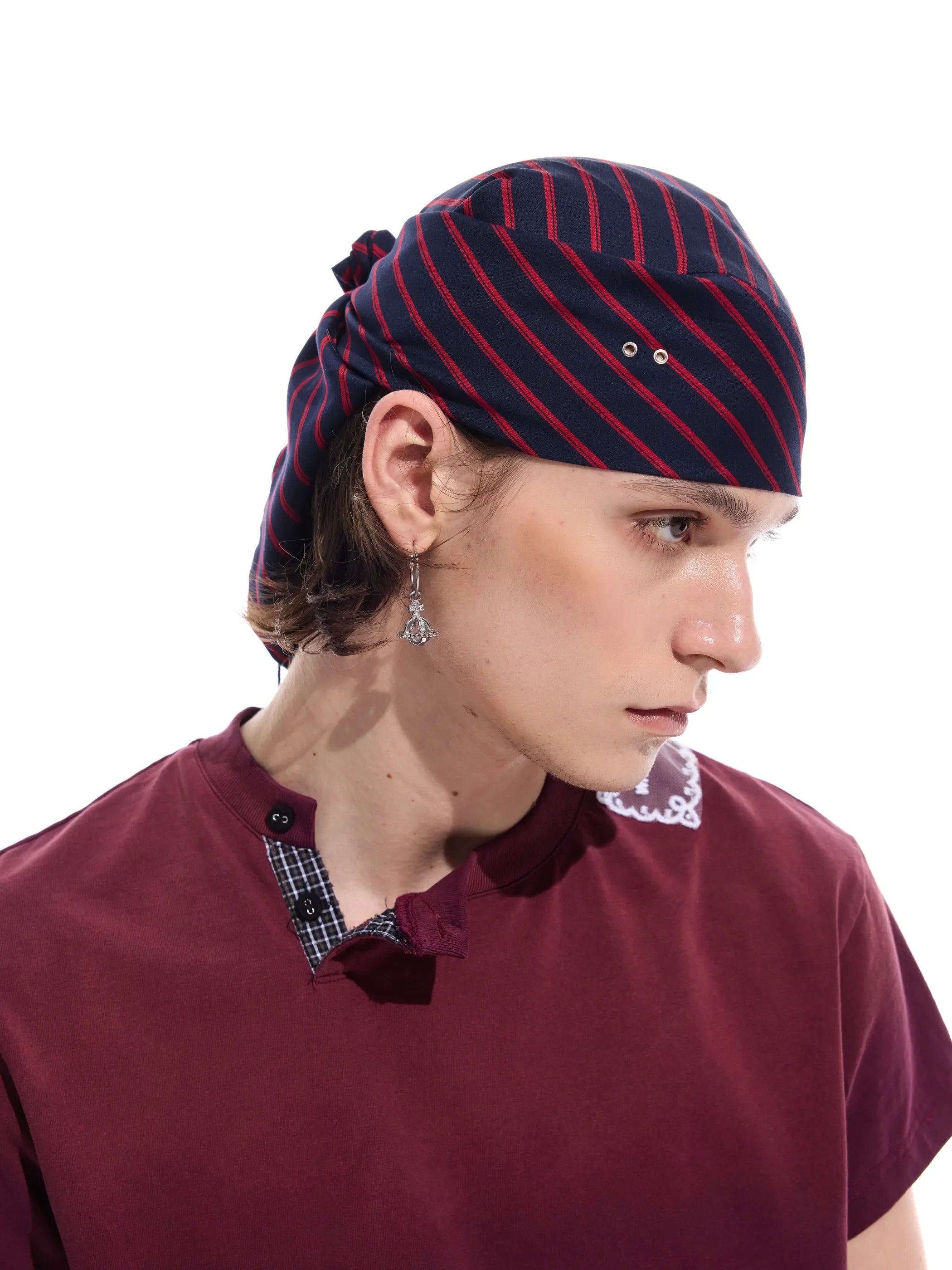 Striped detachable-chain bandana