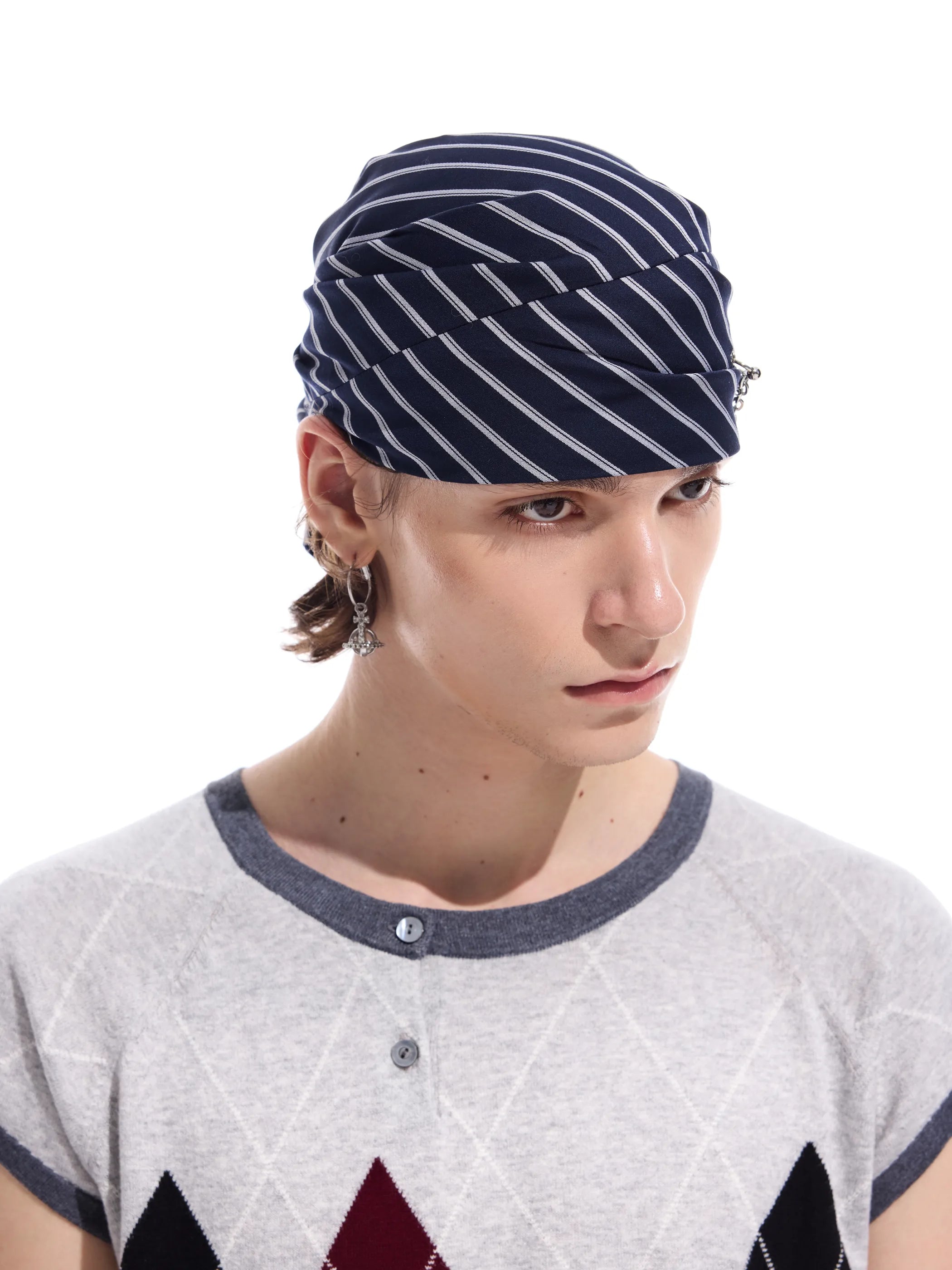 Striped detachable-chain bandana
