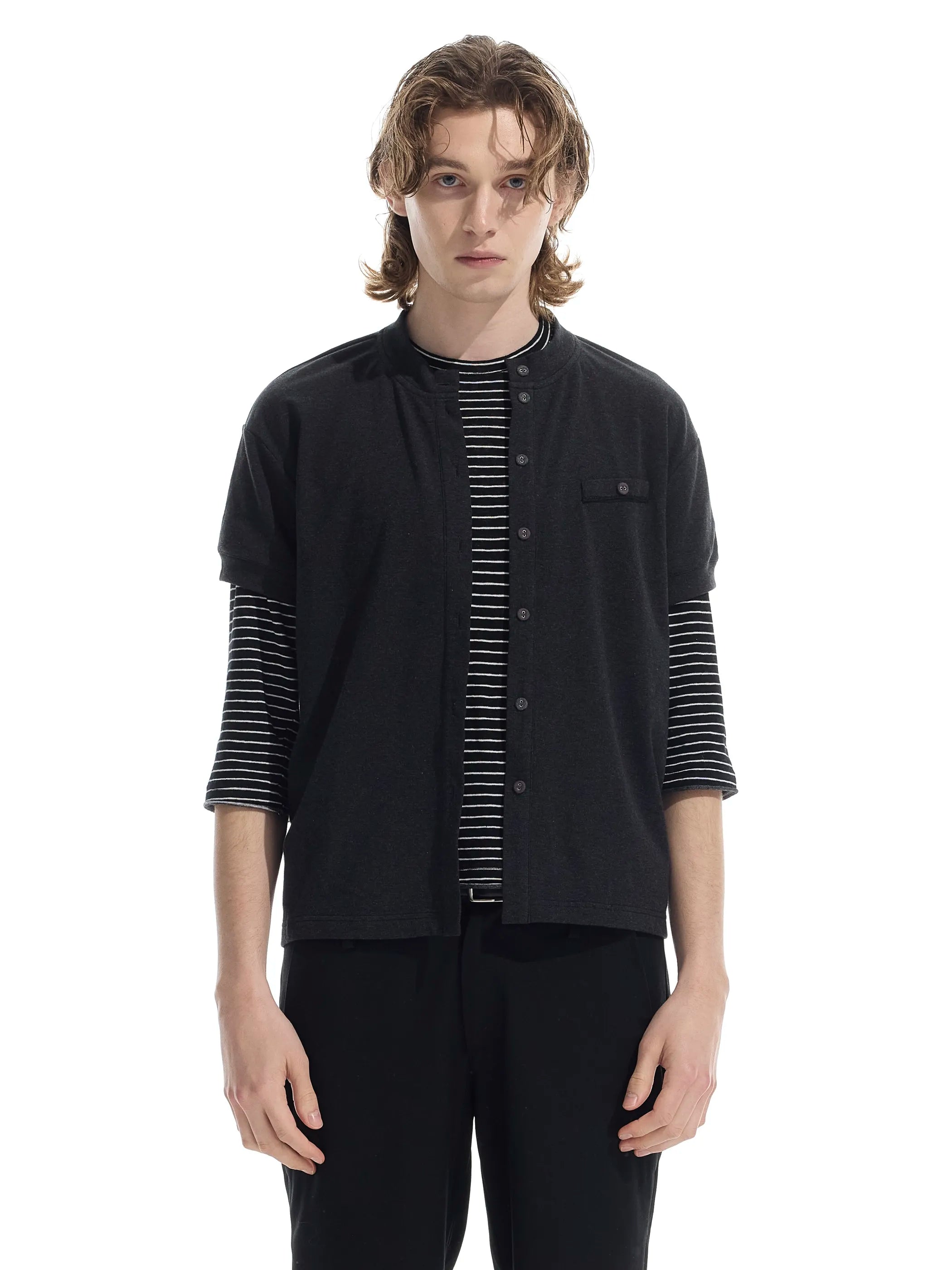 Wool-blend short cardigan