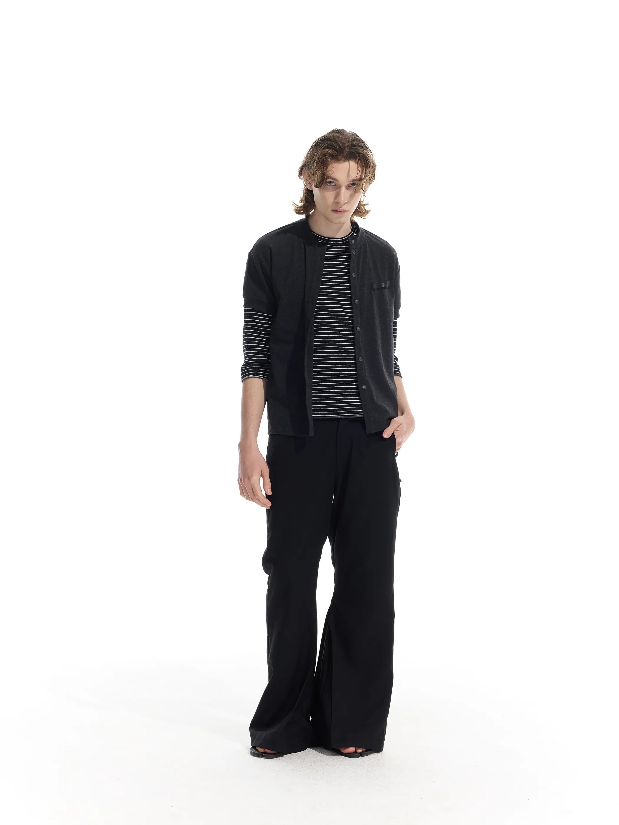 Wool-blend short cardigan