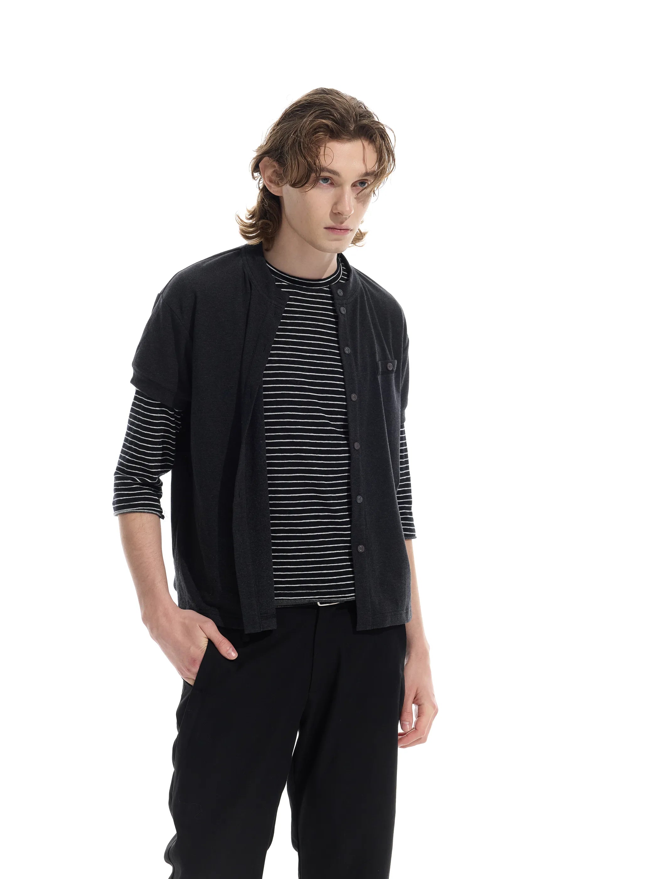 Wool-blend short cardigan