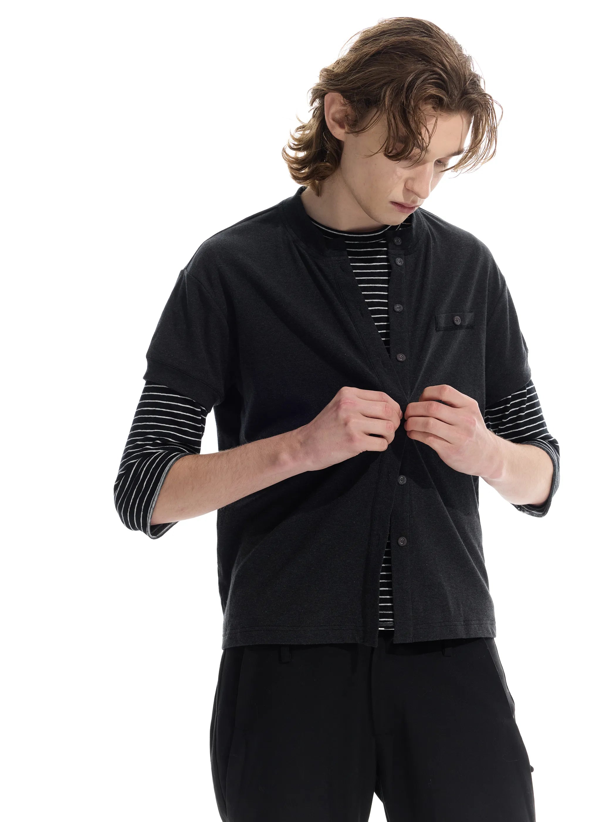 Wool-blend short cardigan
