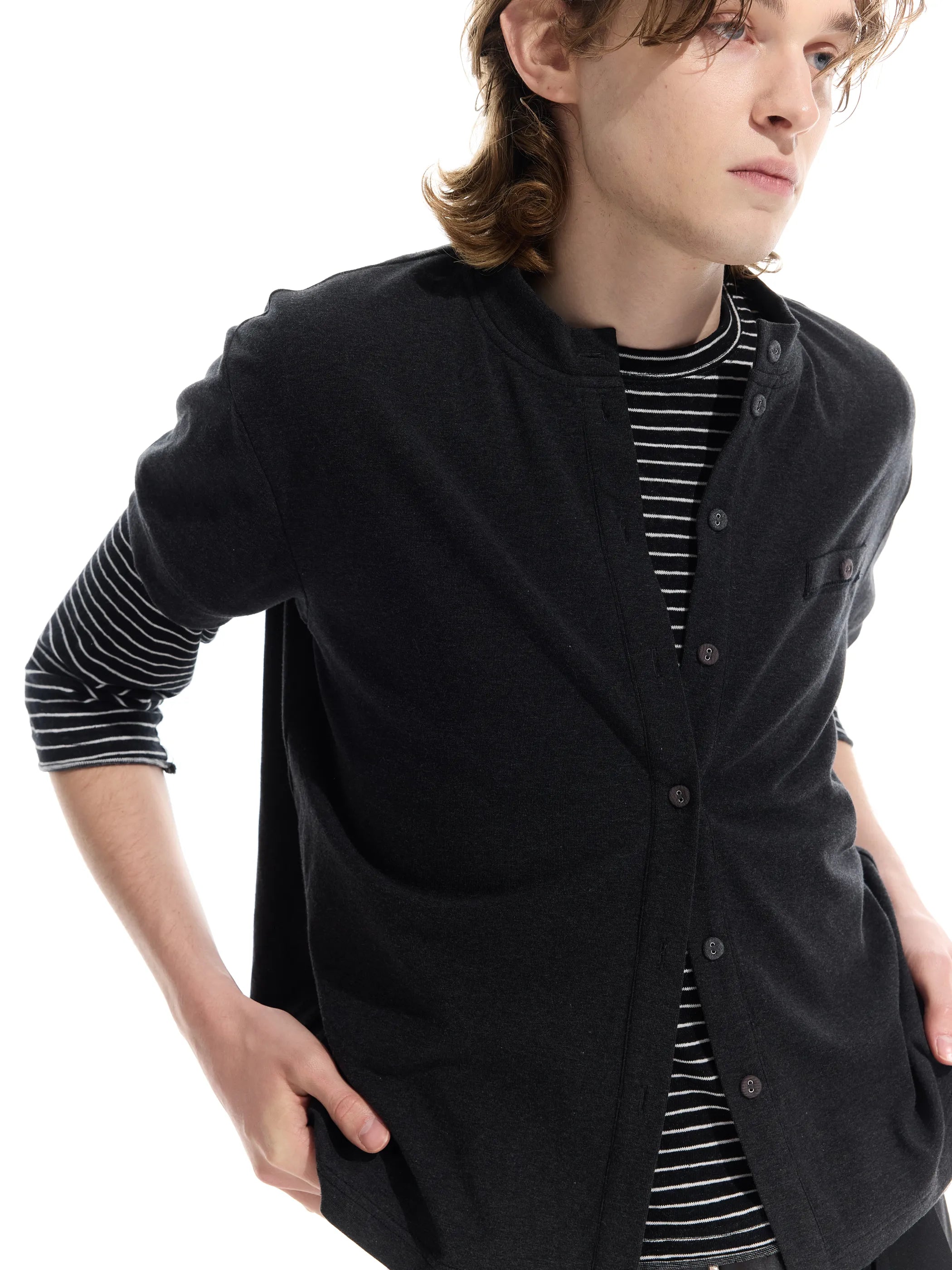 Wool-blend short cardigan