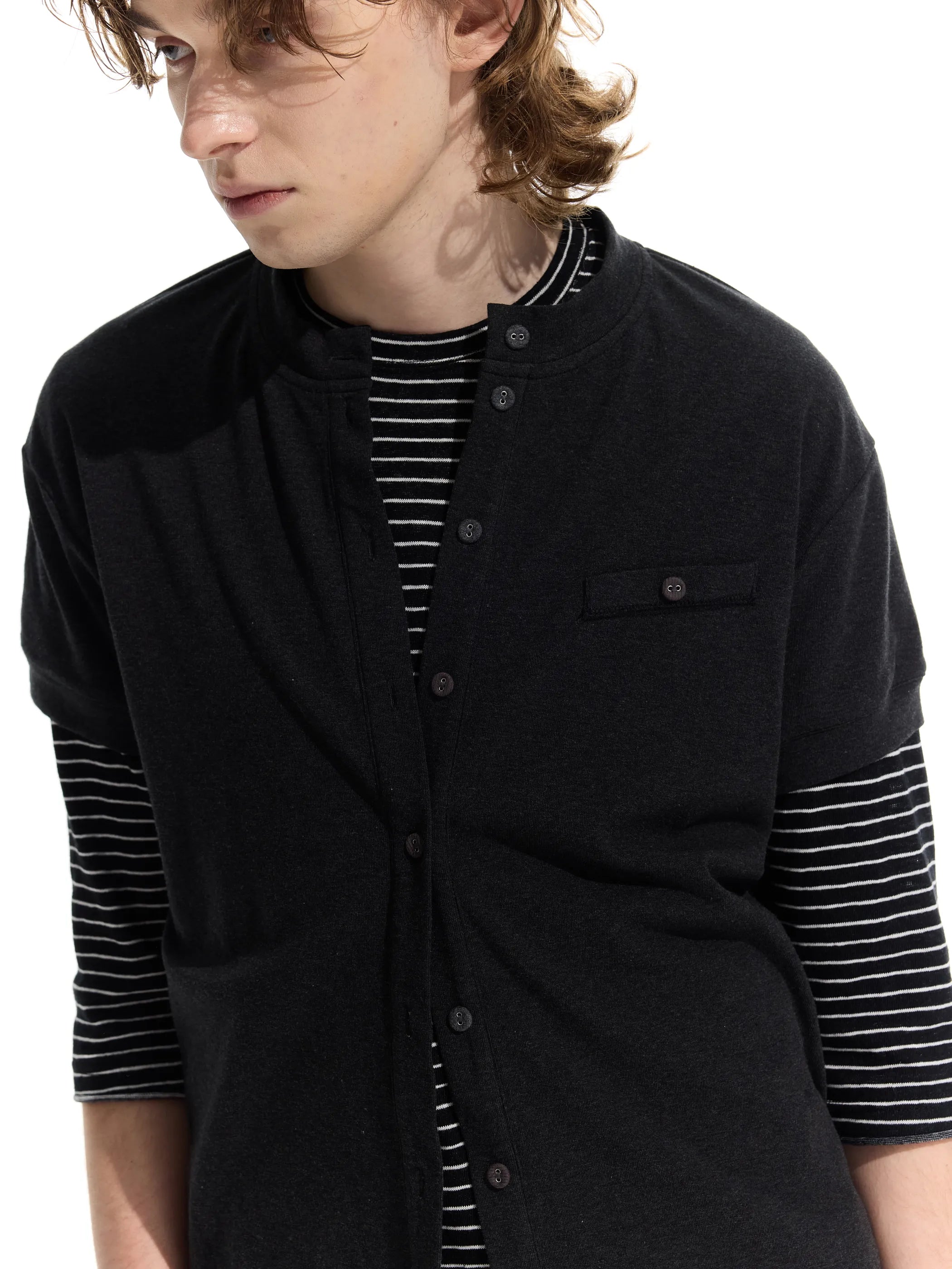 Wool-blend short cardigan