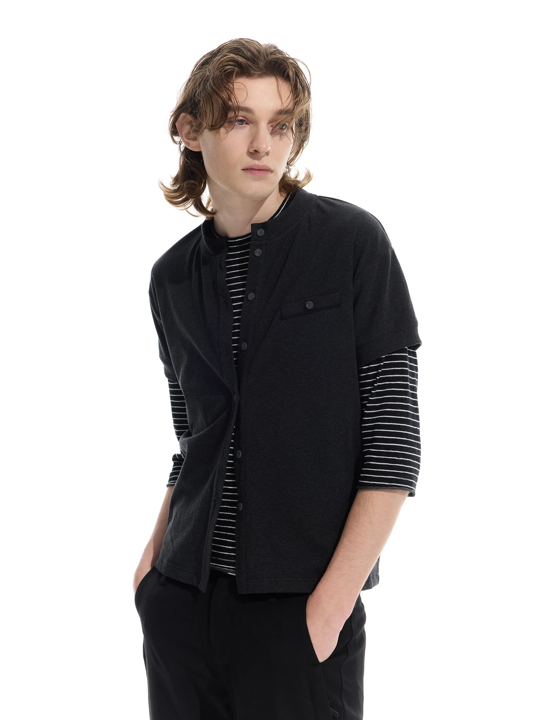 Wool-blend short cardigan