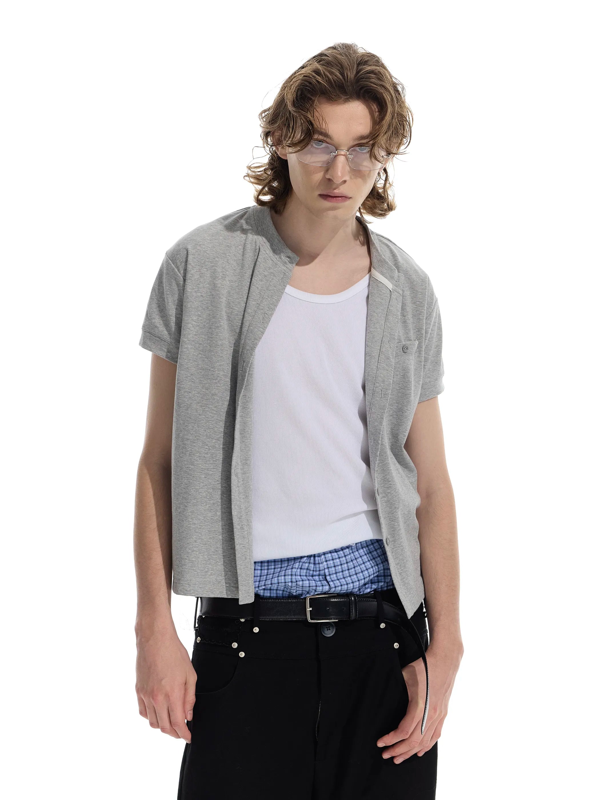 Wool-blend short cardigan