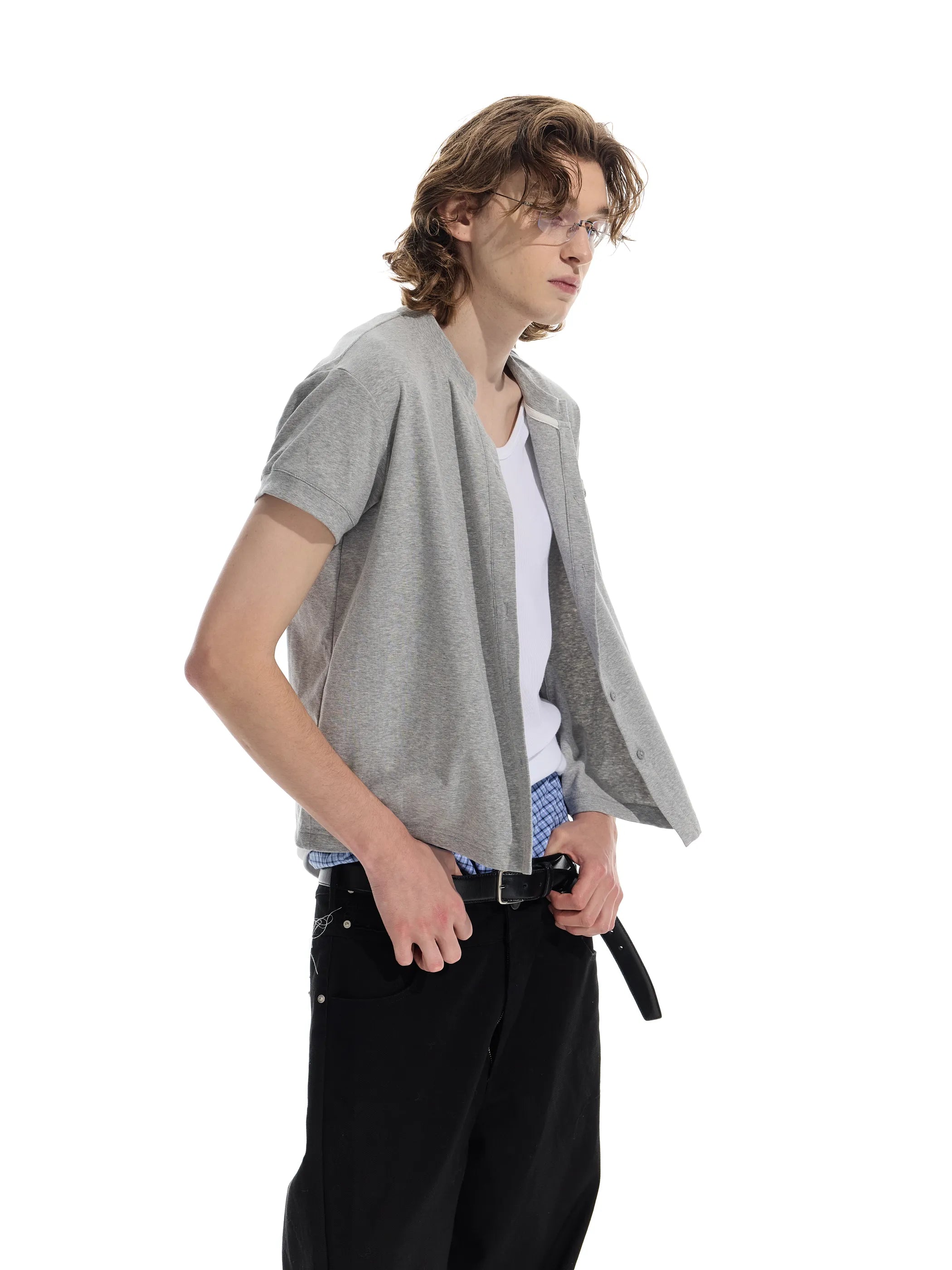 Wool-blend short cardigan