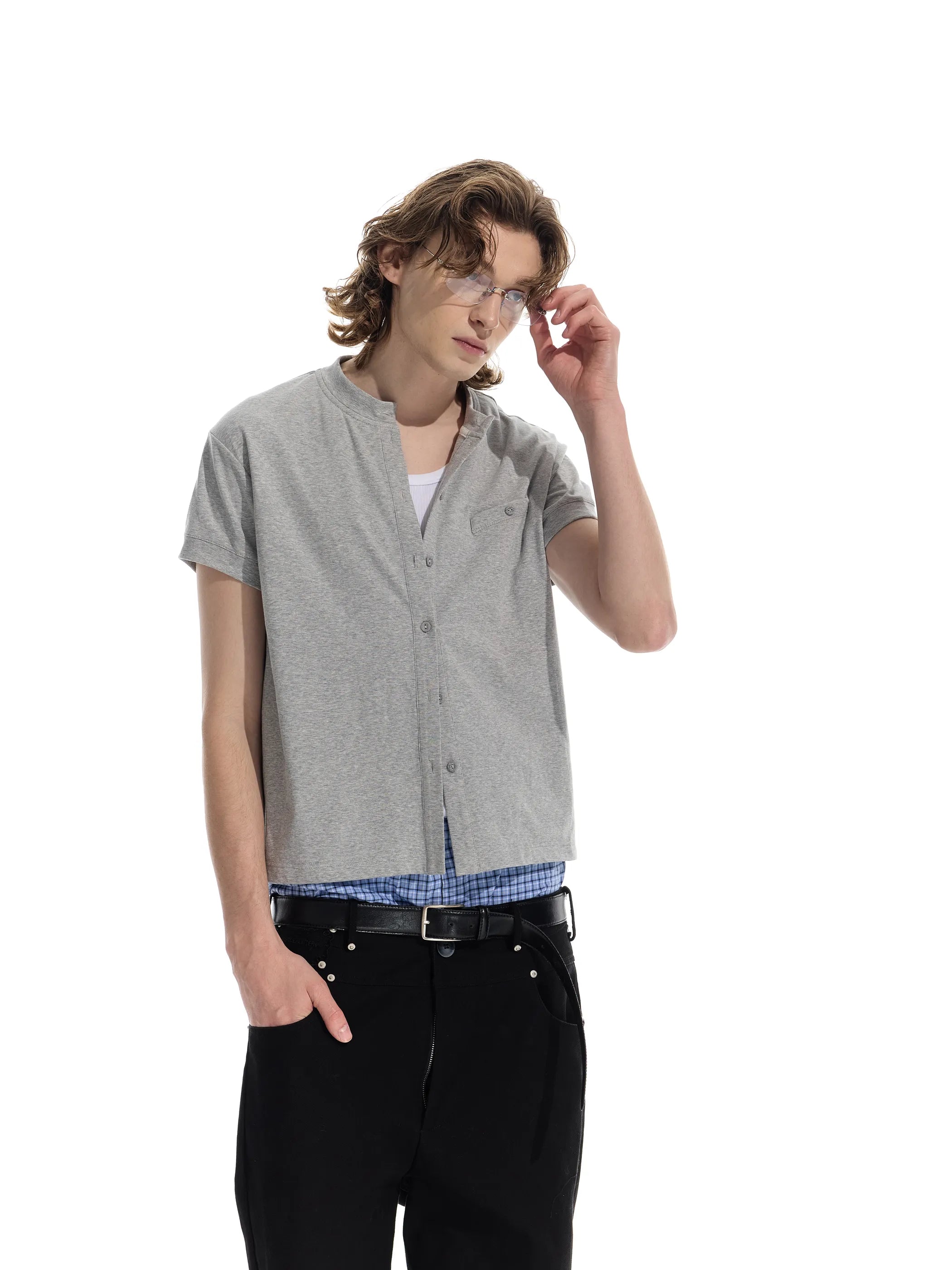 Wool-blend short cardigan