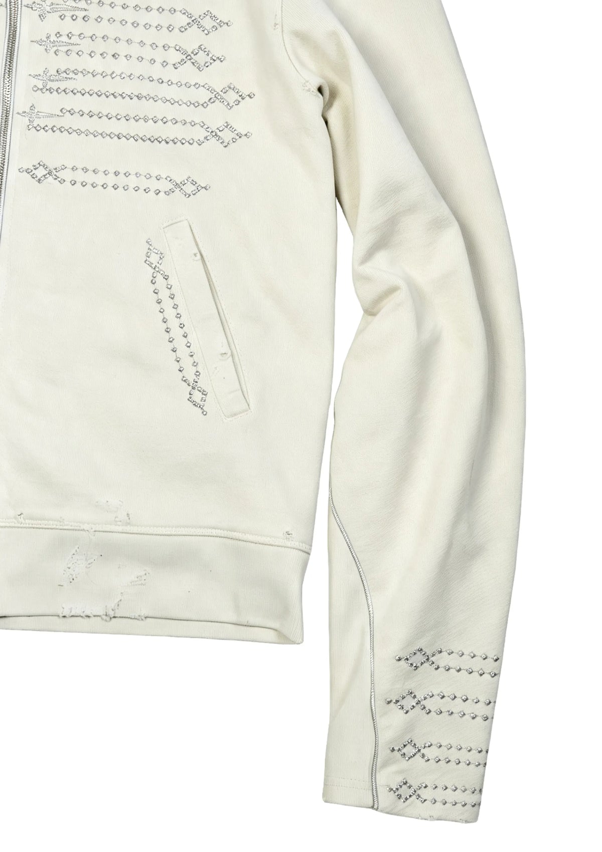 Court Embroidered Fur-trimmed Cropped Sweatshirt