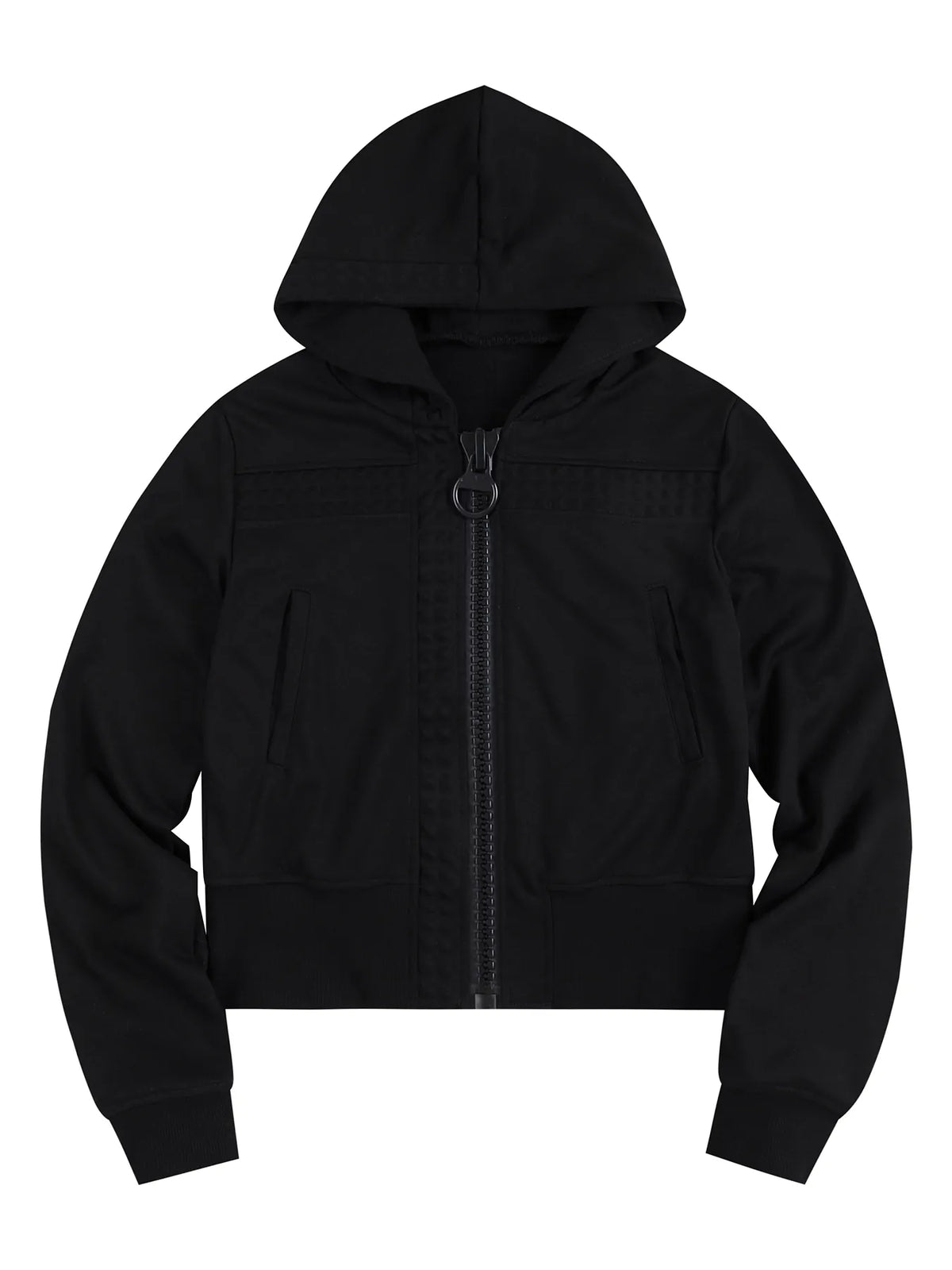 Large Zip Embossed Cross Hoodie