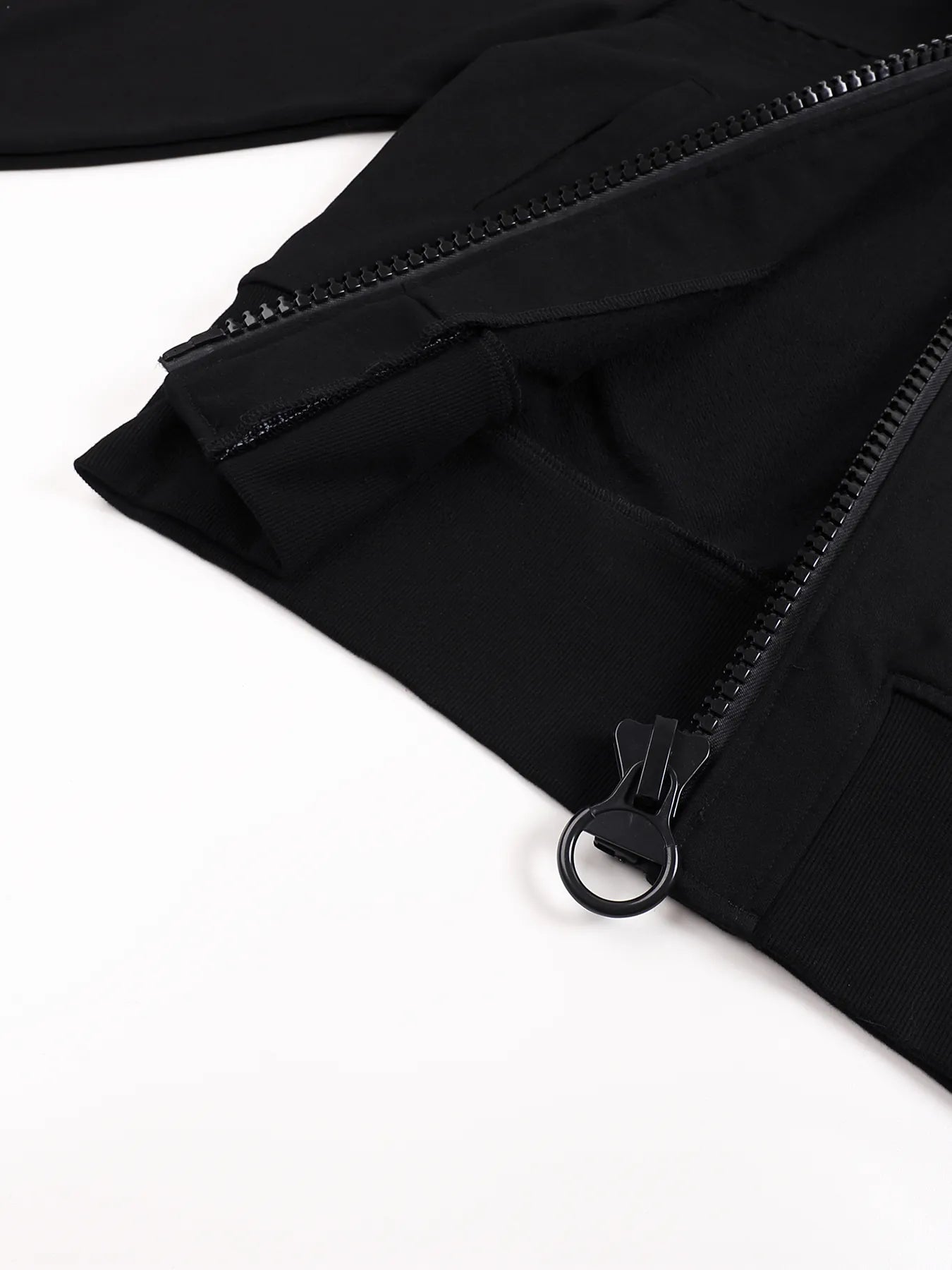 Large Zip Embossed Cross Hoodie