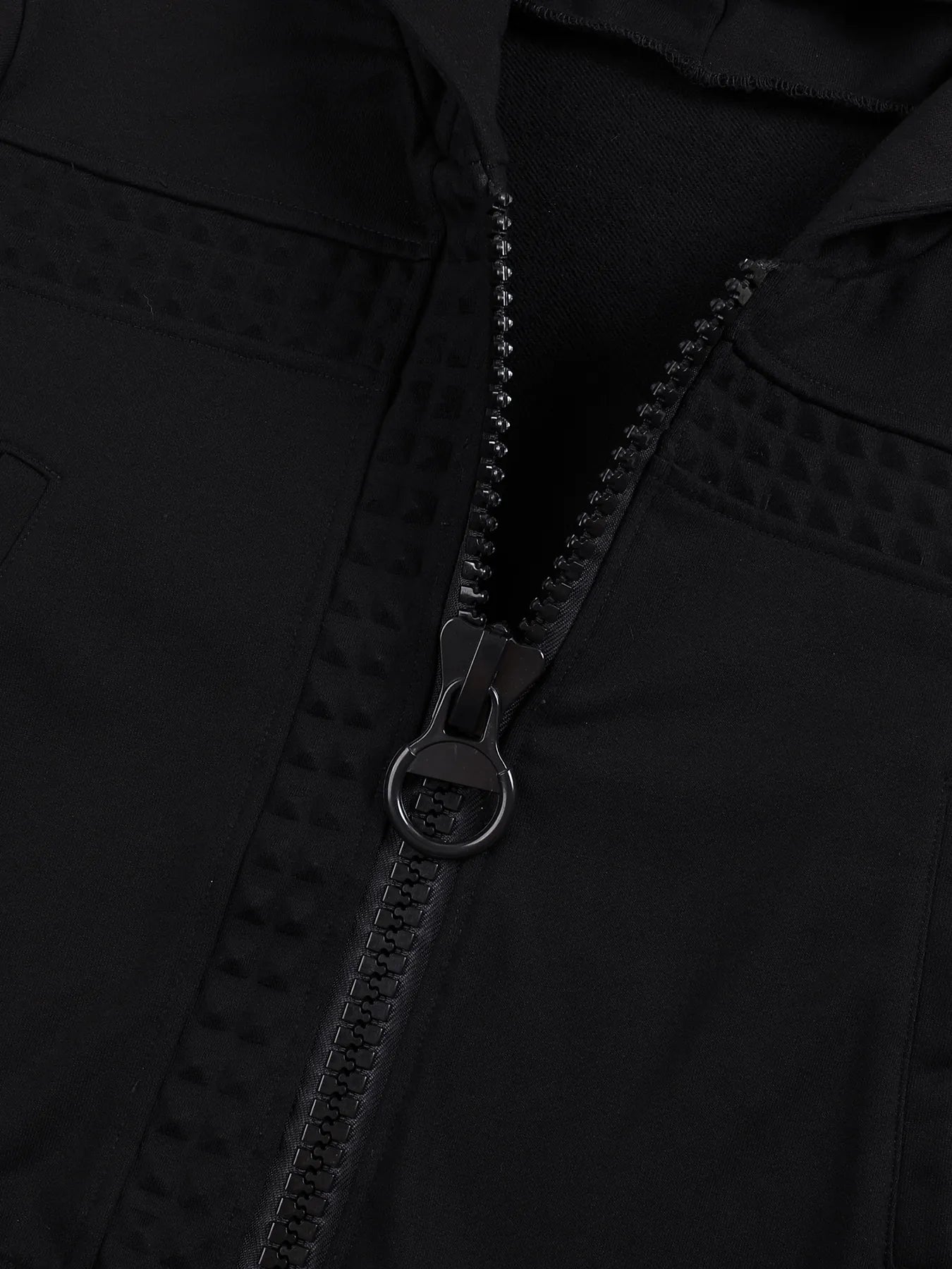 Large Zip Embossed Cross Hoodie