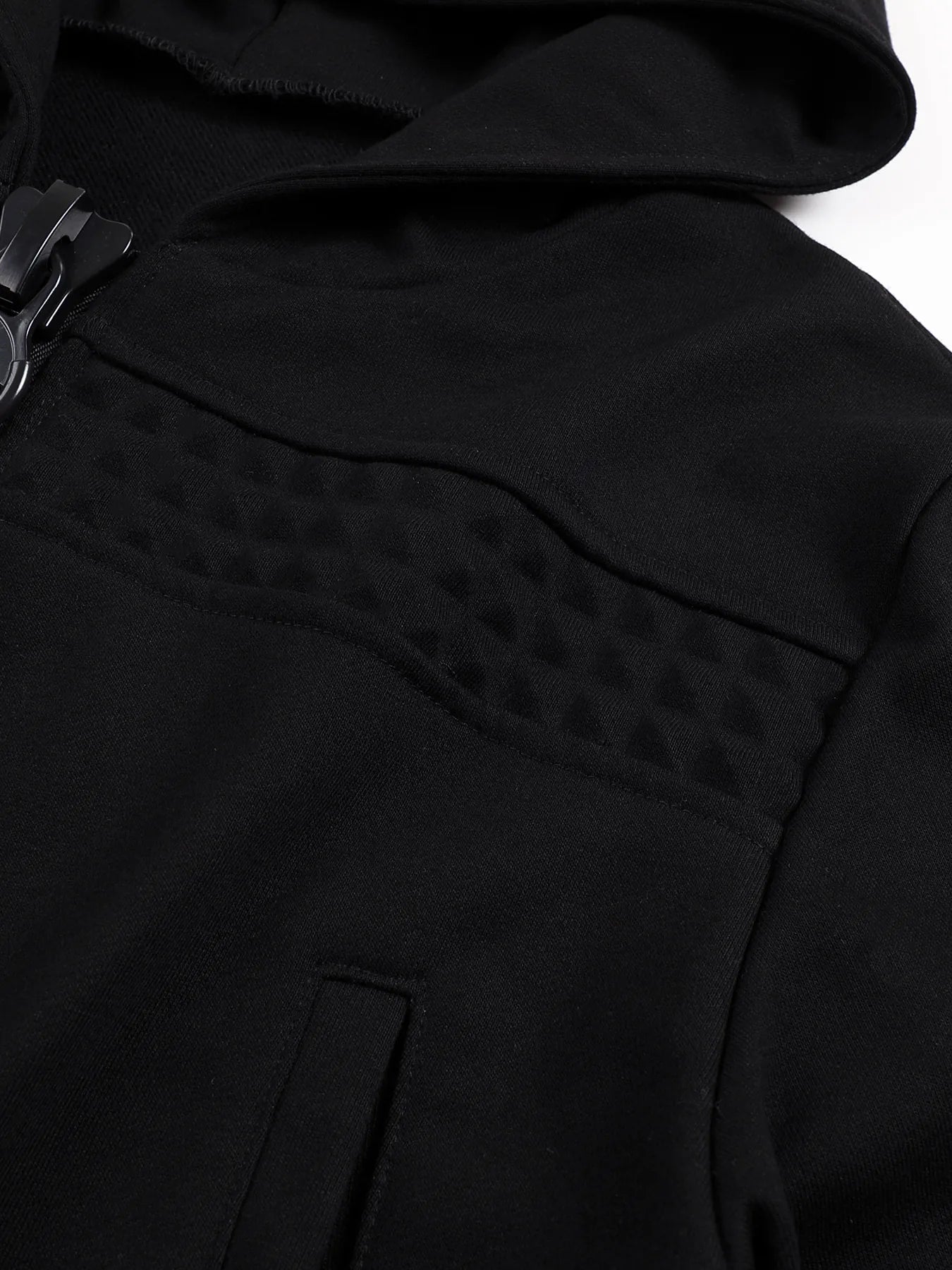 Large Zip Embossed Cross Hoodie