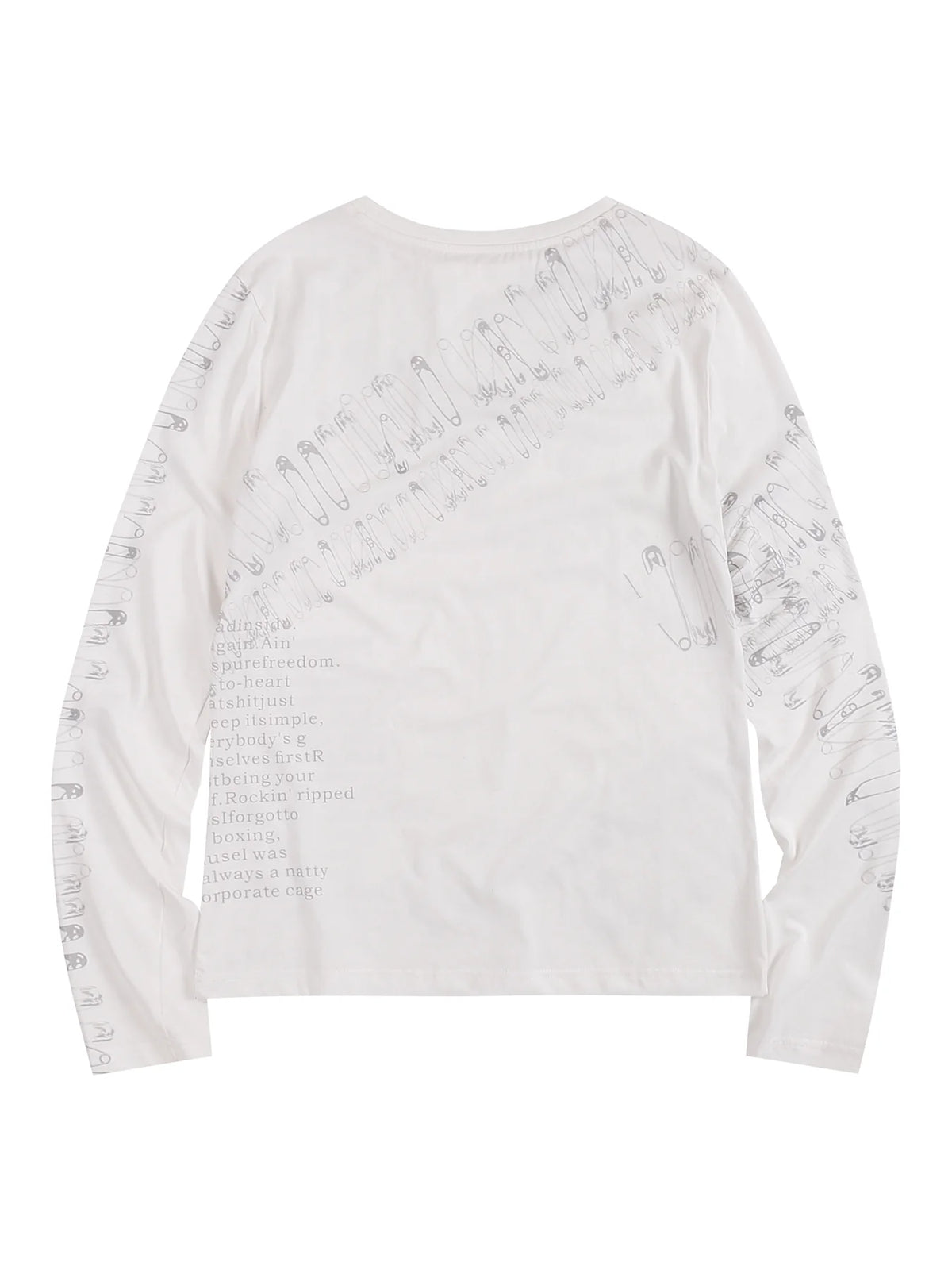 Safety-Pin Print Slim-Fit Long-Sleeve T-Shirt