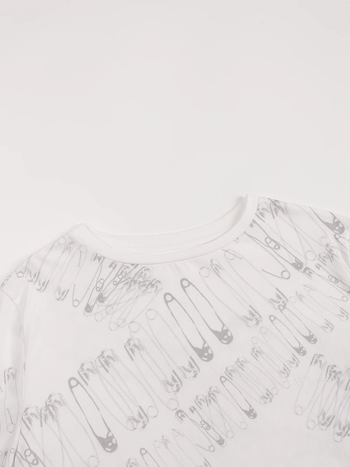 Safety-Pin Print Slim-Fit Long-Sleeve T-Shirt