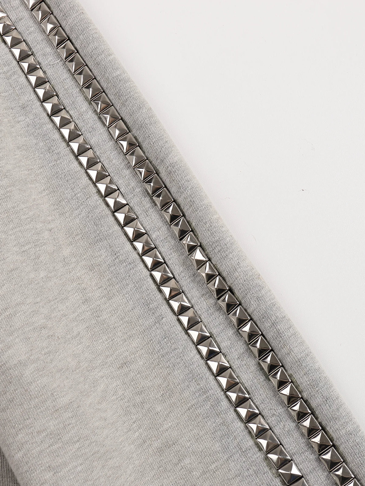 Washed Rhinestone Sweatshirt Jacket with an Irregular Zipper