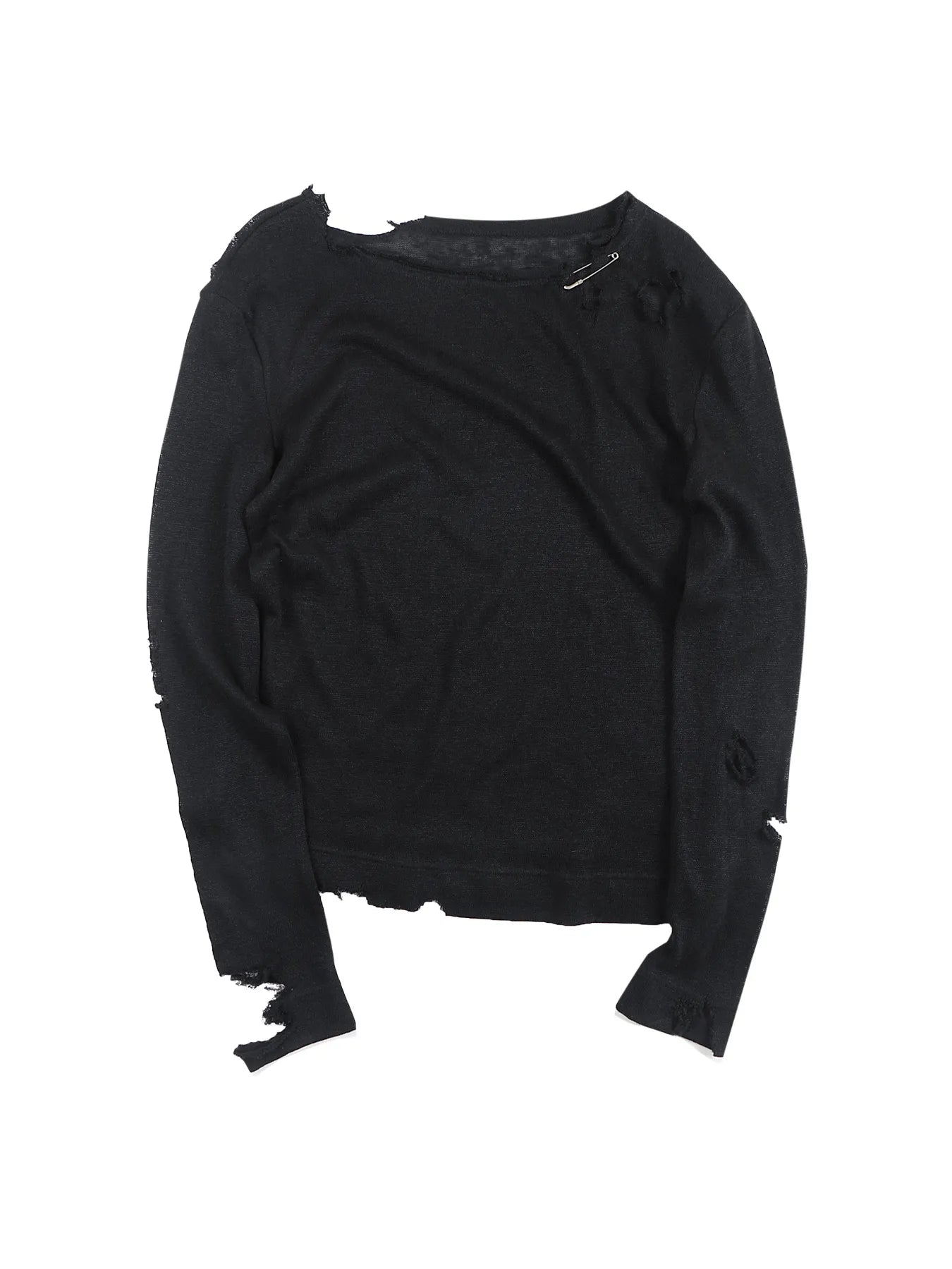 Pin-snap long-sleeve knit tee