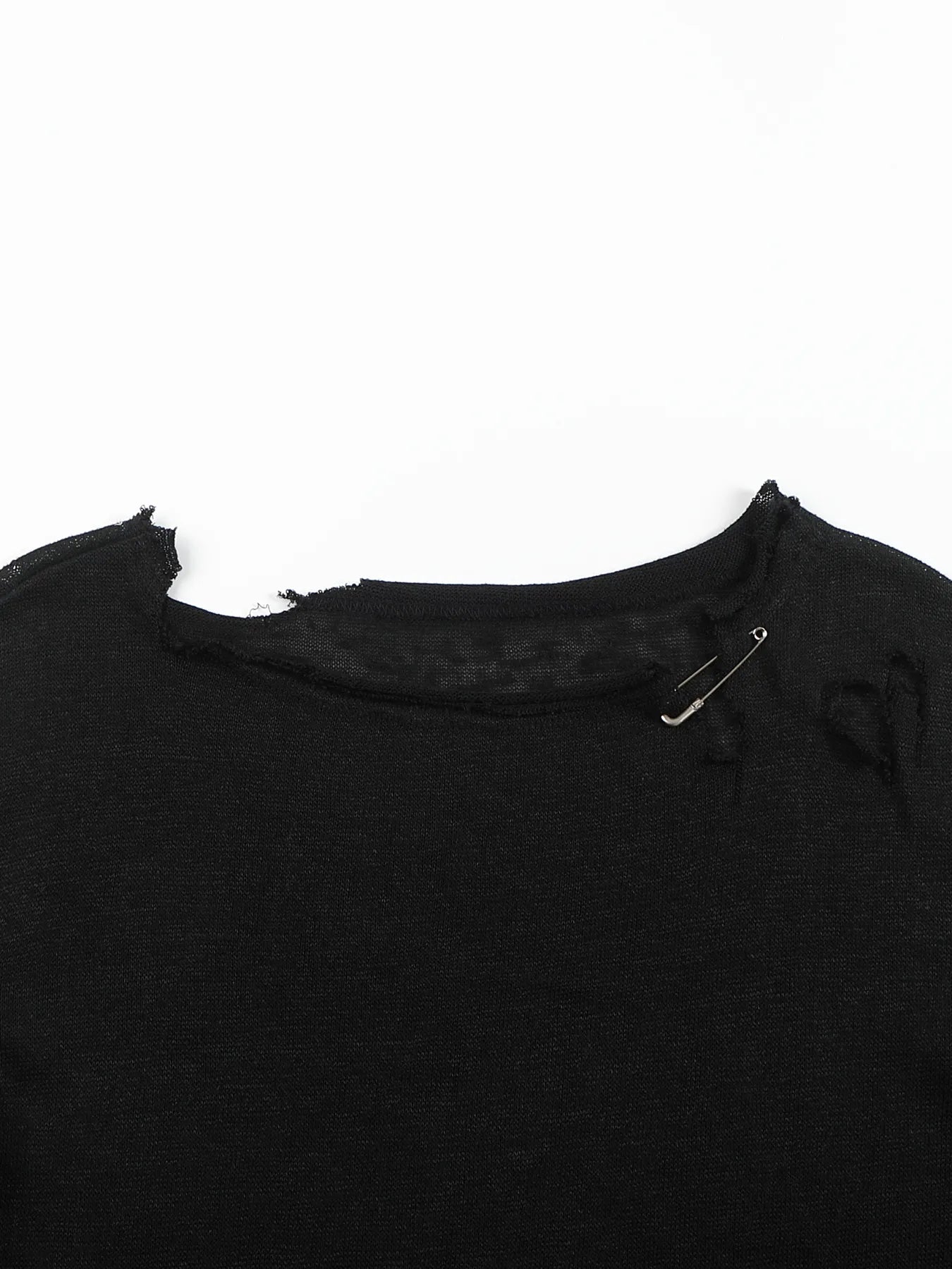 Pin-snap long-sleeve knit tee