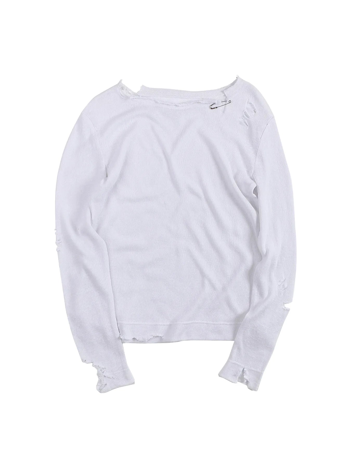 Pin-snap long-sleeve knit tee