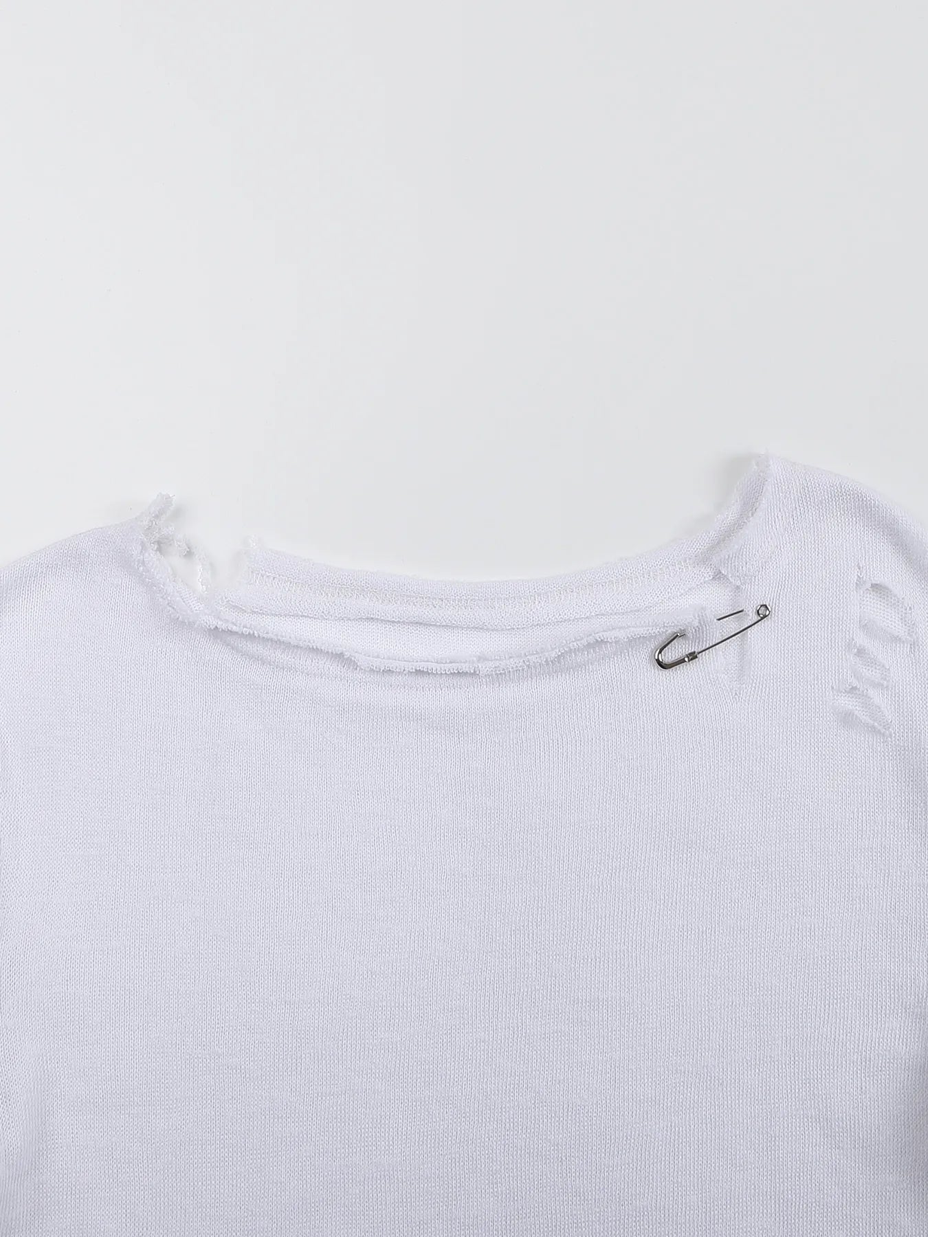 Pin-snap long-sleeve knit tee
