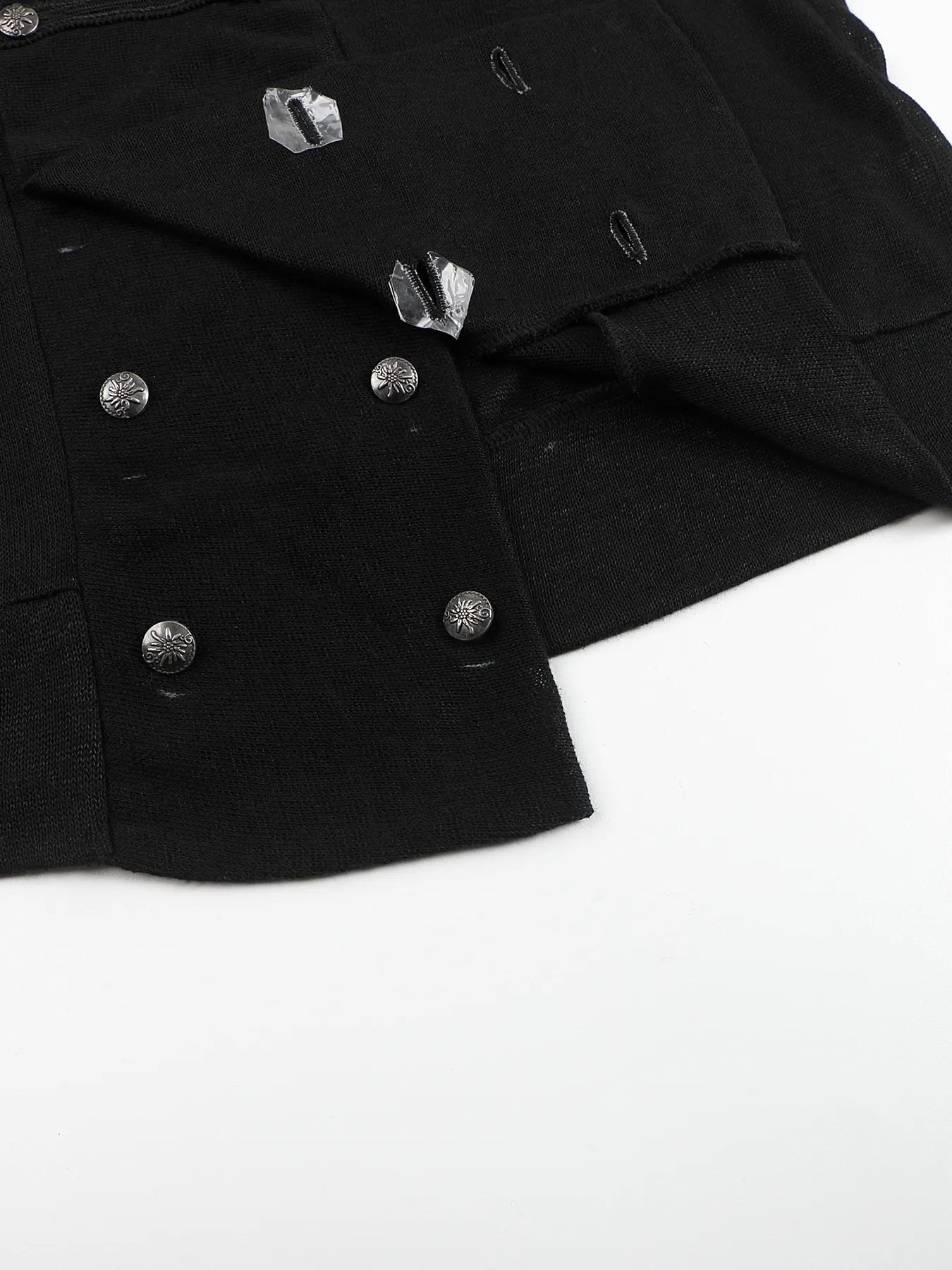 Regimental-tape hooded cardigan