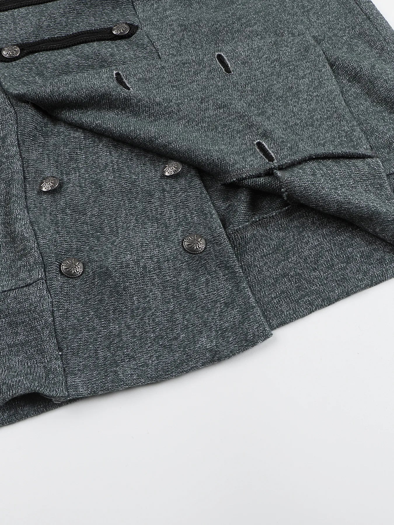 Regimental-tape hooded cardigan