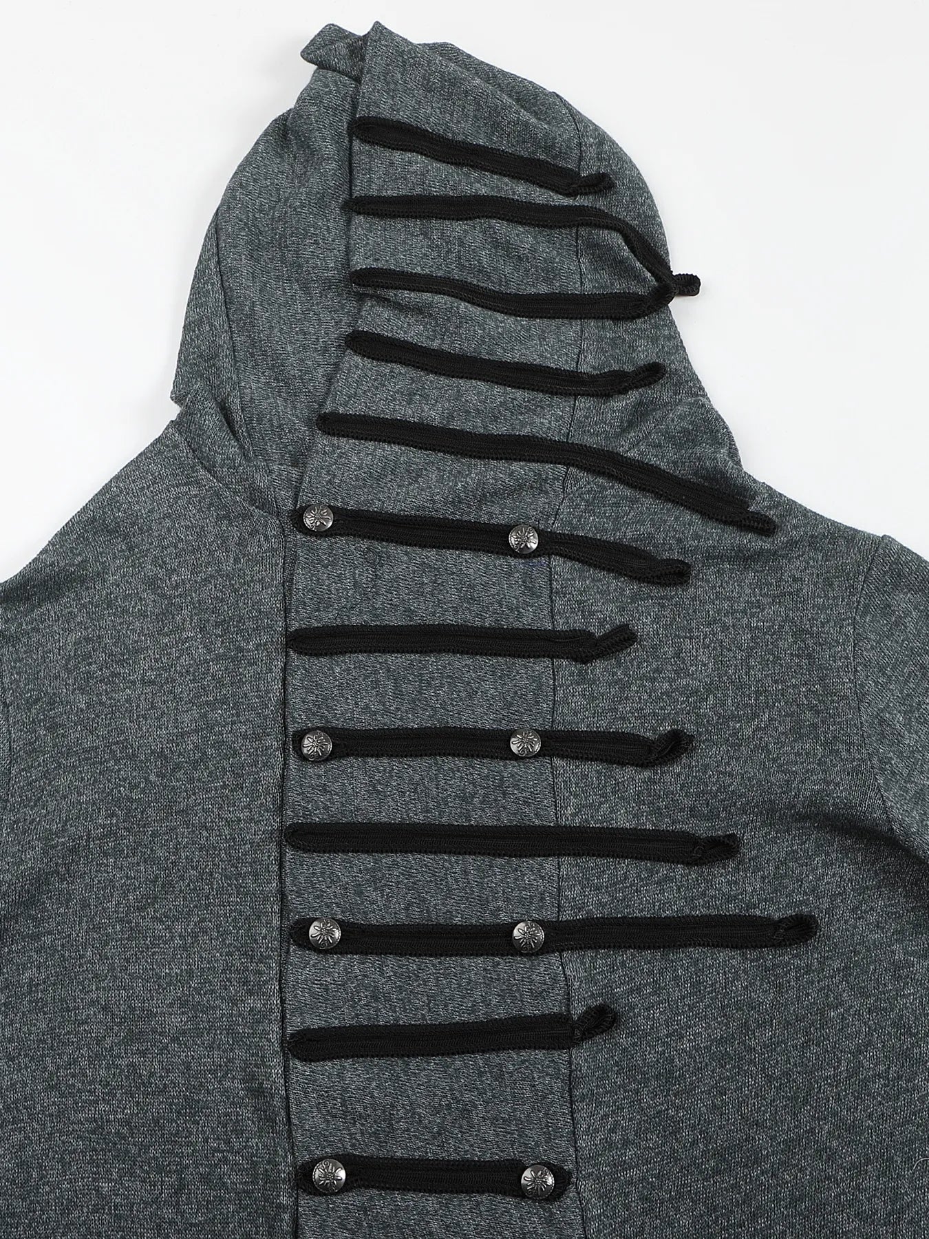 Regimental-tape hooded cardigan
