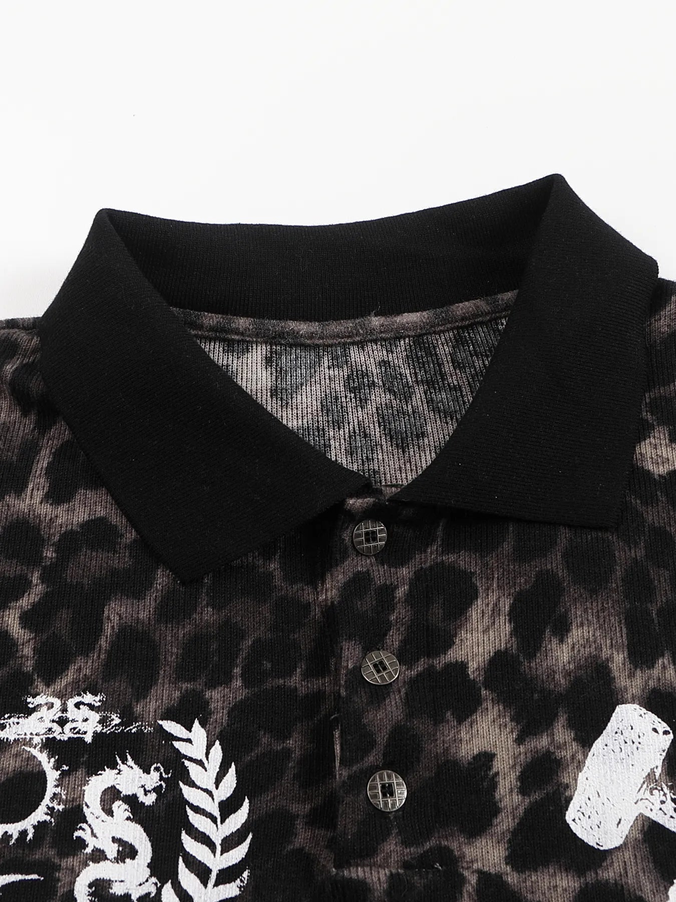 Leopard print polo shirt