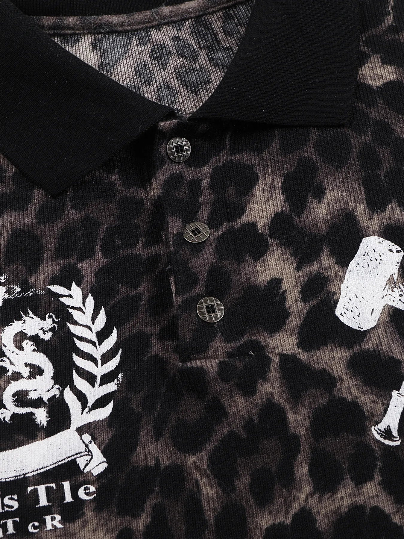 Leopard print polo shirt