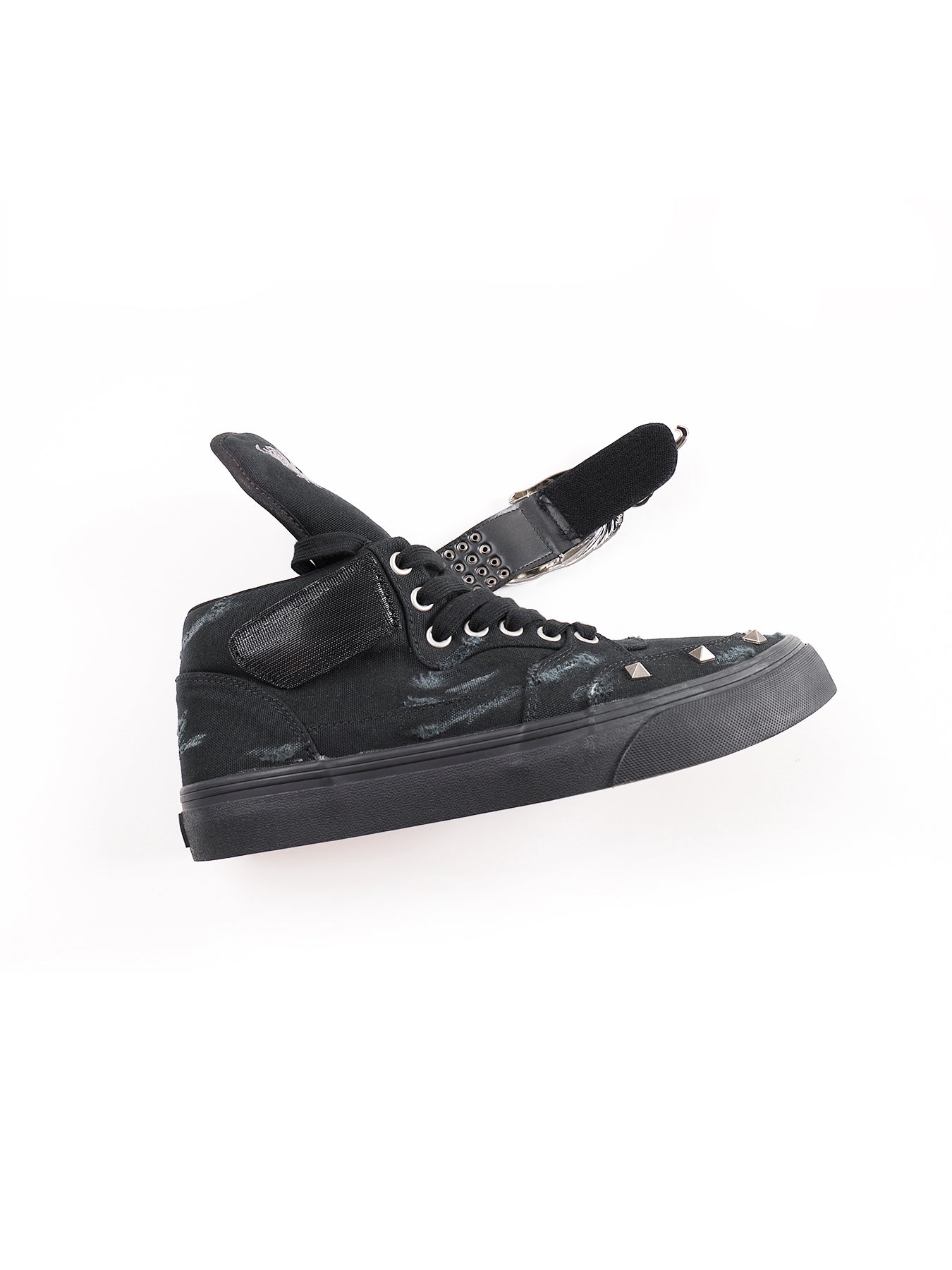 Silver Wing Studded Canvas Hi-Top Shoes