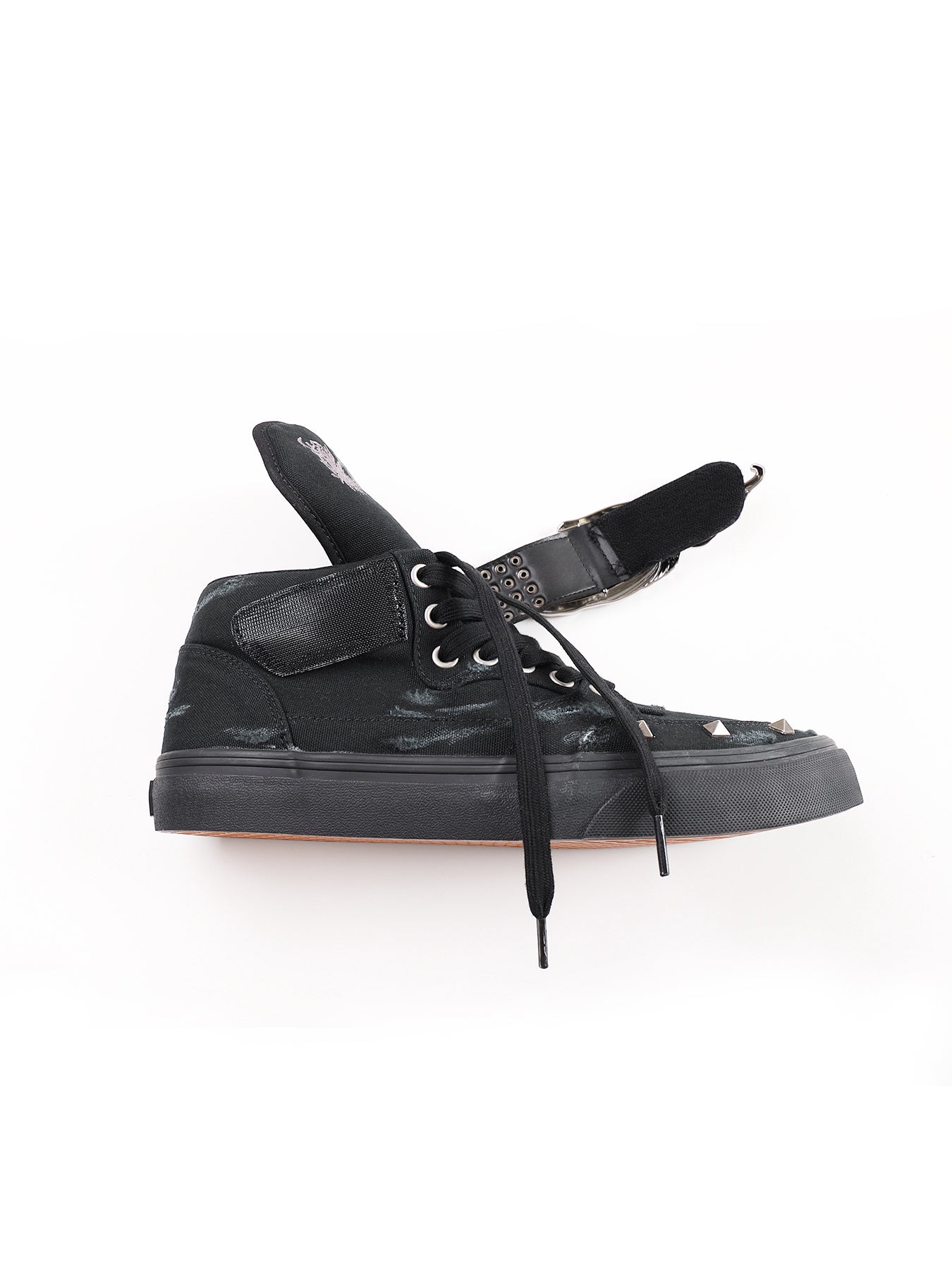 Silver Wing Studded Canvas Hi-Top Shoes