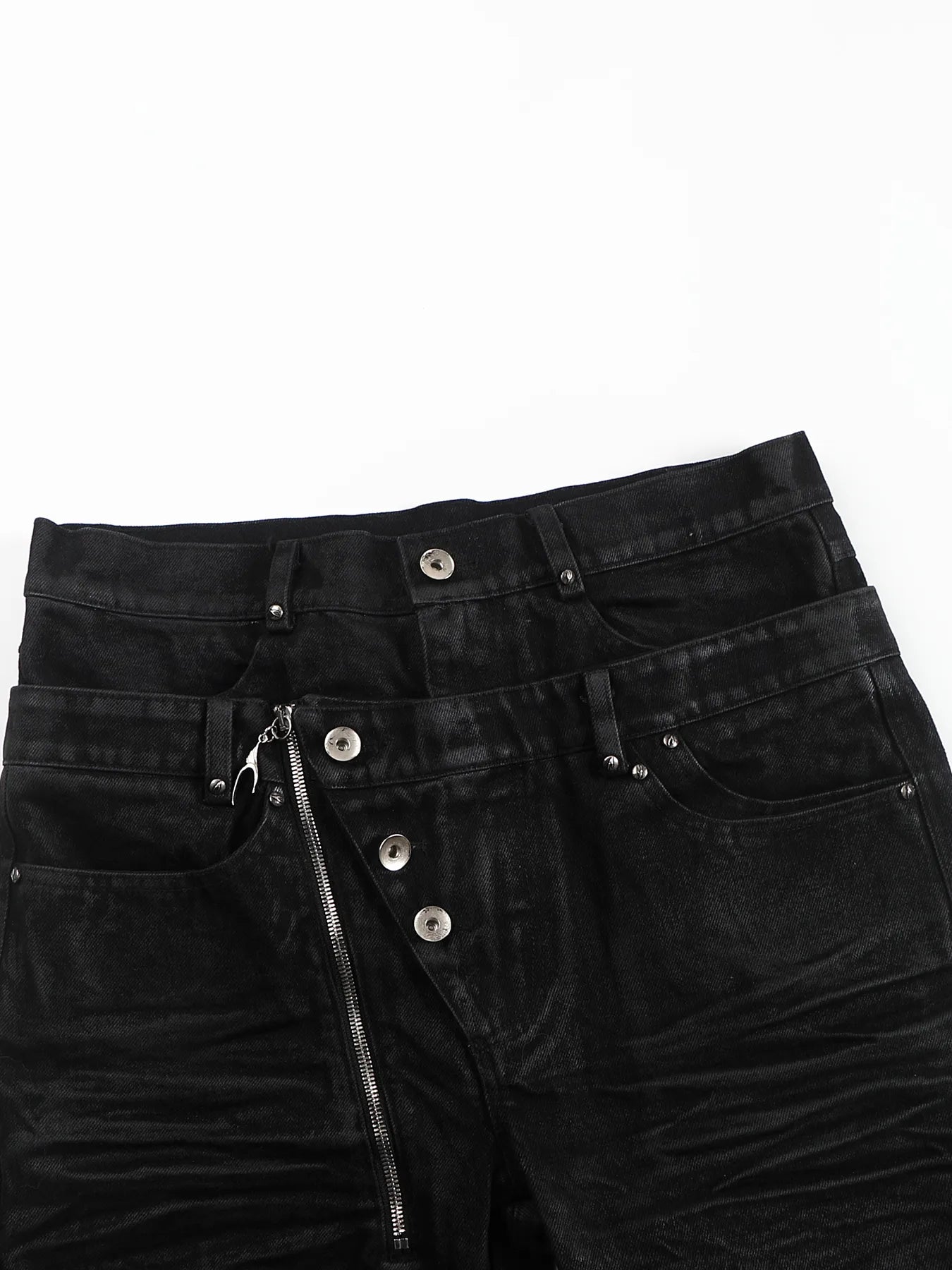 Skinny jeans with double waists